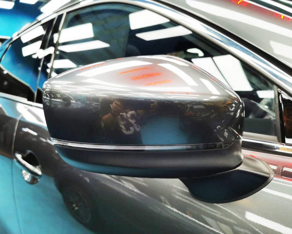 Front three-quarter view of the Mazda CX-9 after coating.