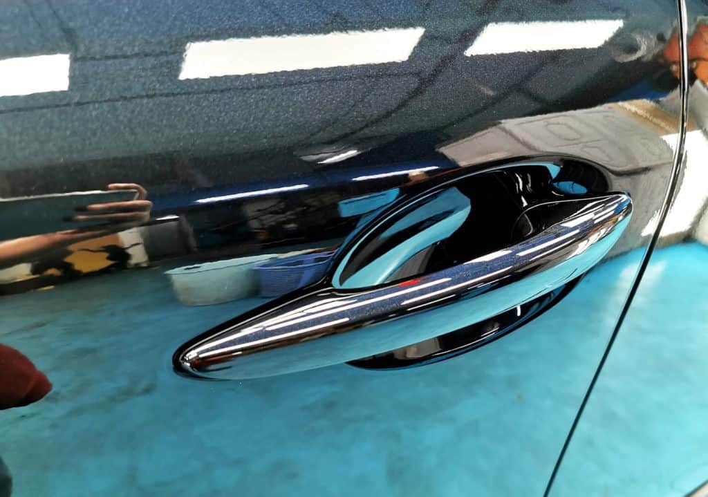 Front three-quarter view of the Mazda CX-3 after coating.