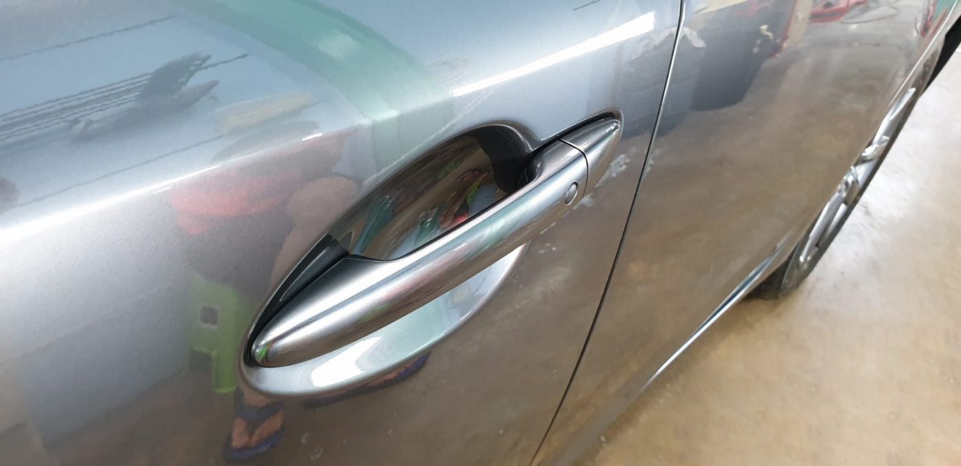 Front three-quarter view of the Mazda 6 after coating.