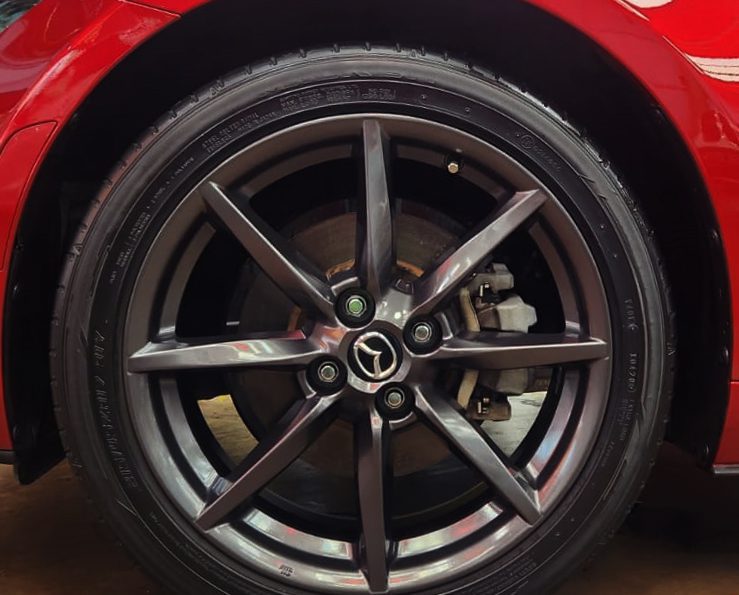 The Mazda MX-5, finished and ready for collection.