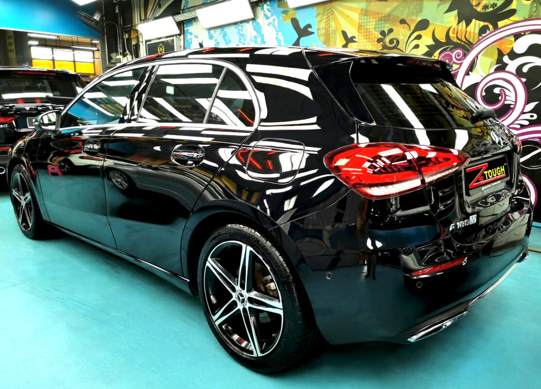 The Mercedes-Benz A180 after its ZeTough coating.