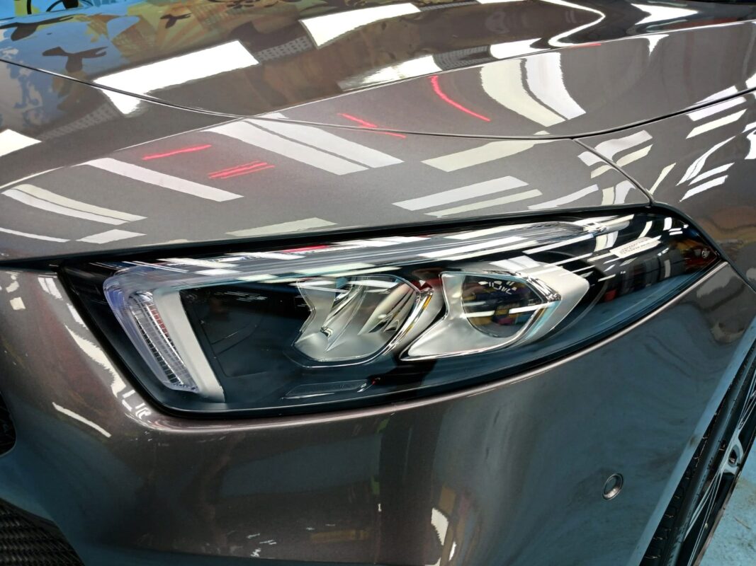 The A180's coated paintwork showing clean reflections.