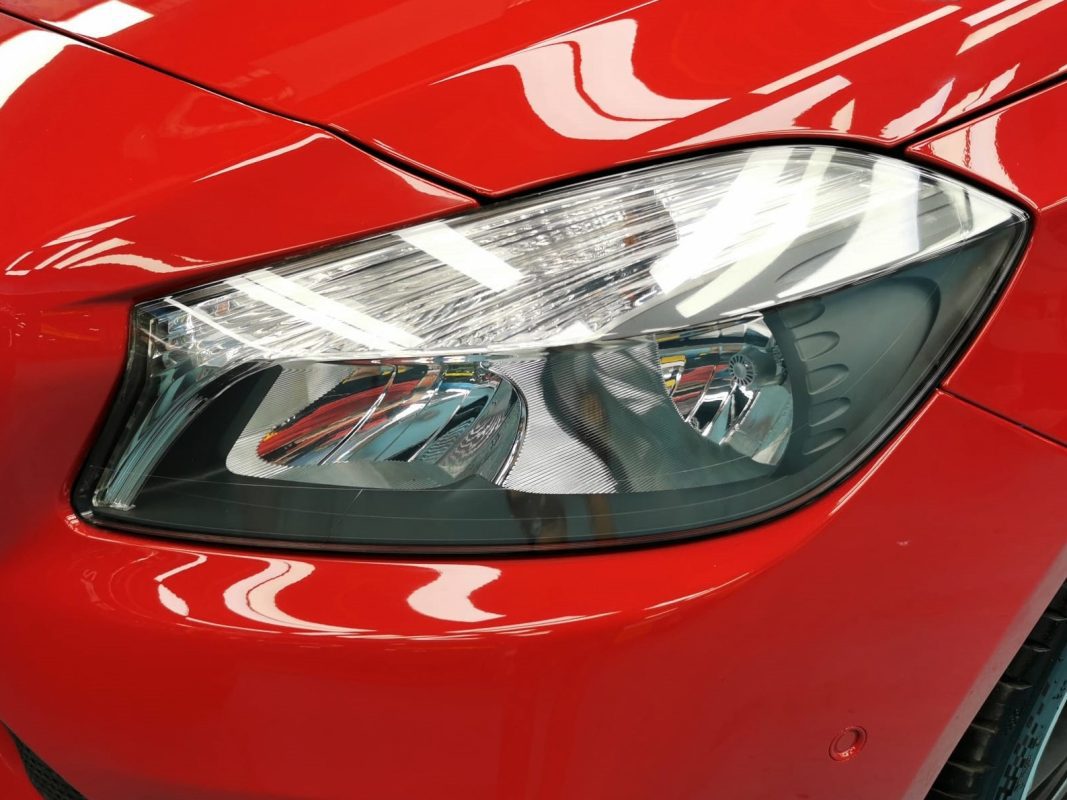 Before: the Mercedes-Benz A180 at the start, paintwork worn.