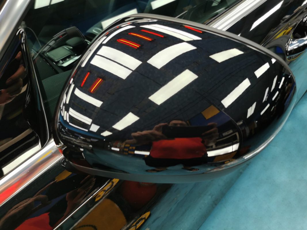 Side panel of the Mercedes-Benz A180 with the ceramic finish locked in.