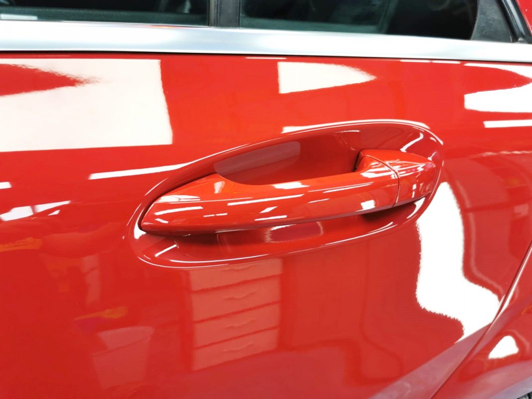 Front three-quarter view of the A180 after coating.