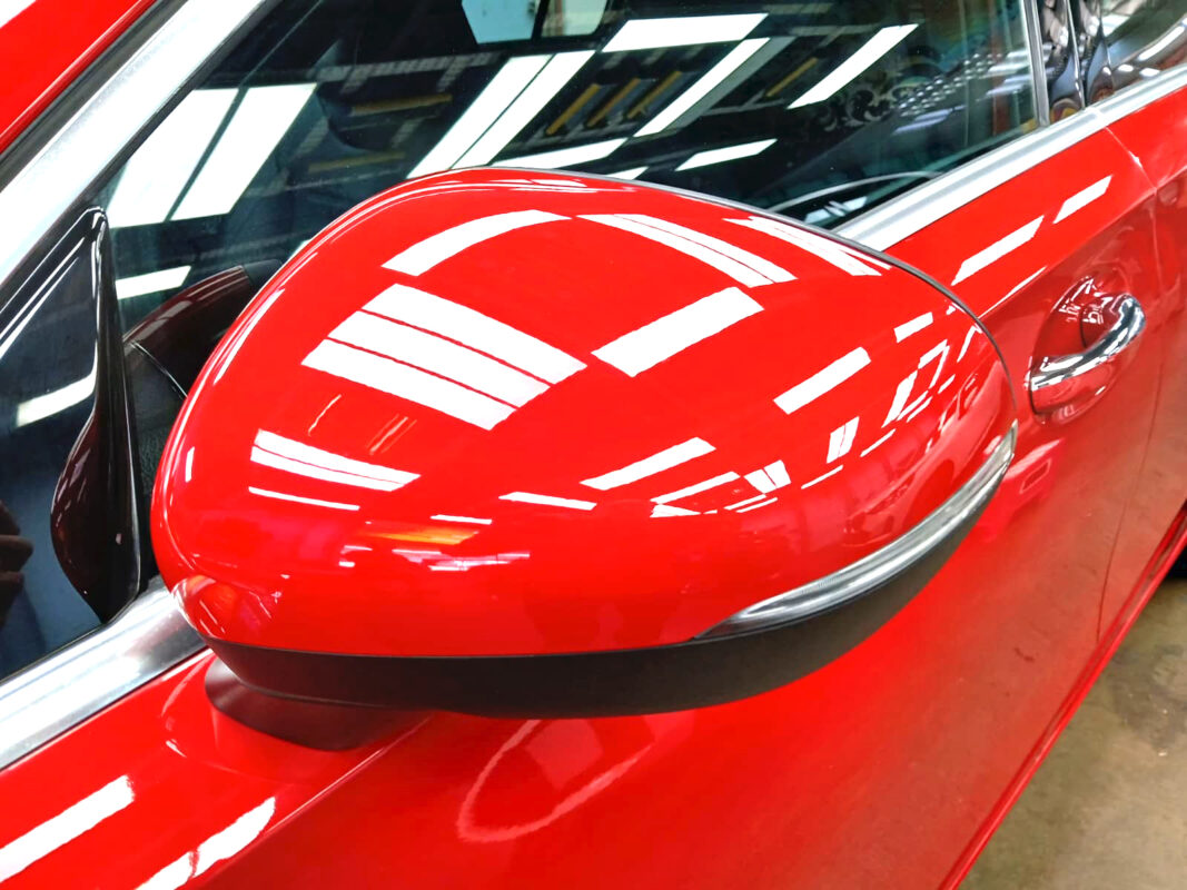 Detail of the Mercedes-Benz A200's bodywork sealed with ZeTough Ceramic.