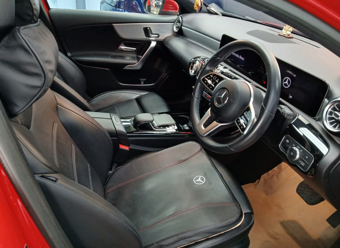 Side panel of the Mercedes-Benz A200 with the ceramic finish locked in.
