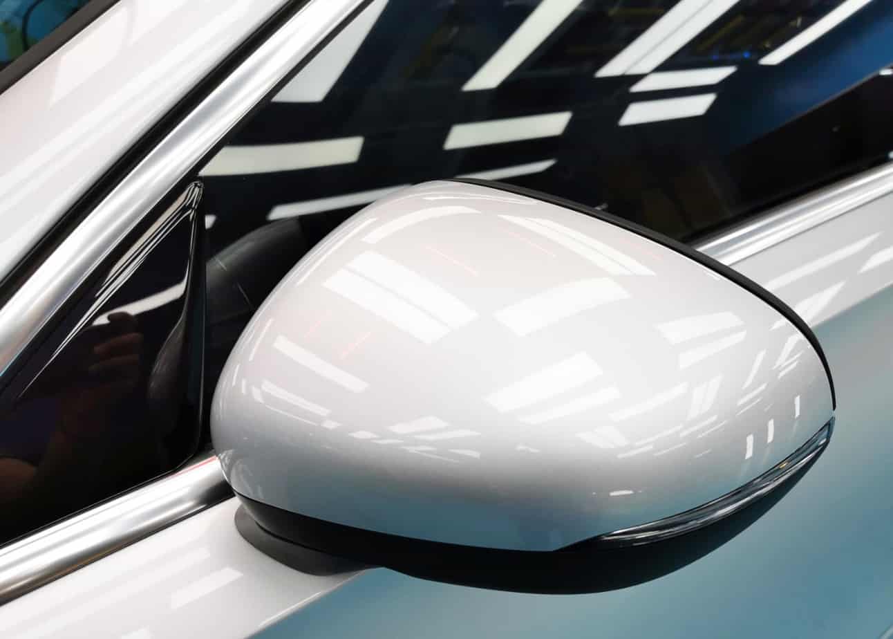 Front three-quarter view of the Mercedes-Benz A200 after coating.