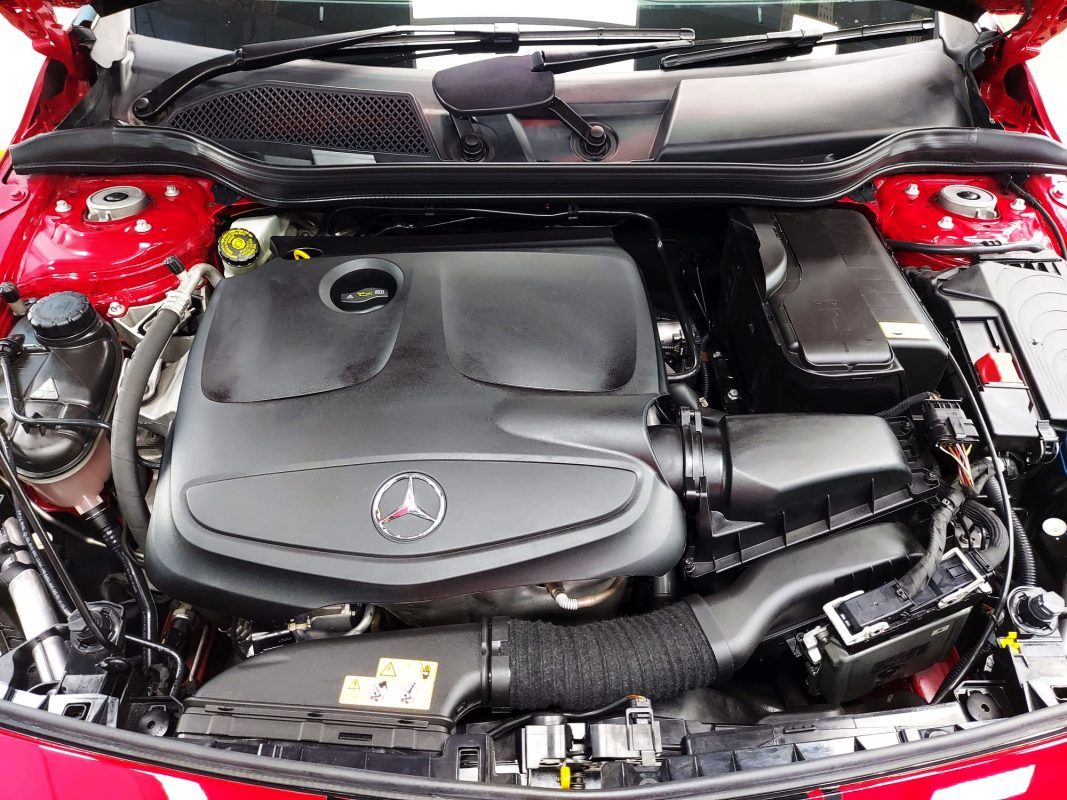 Detail of the Mercedes-Benz A250 Sport's bodywork sealed with ZeTough Ceramic.