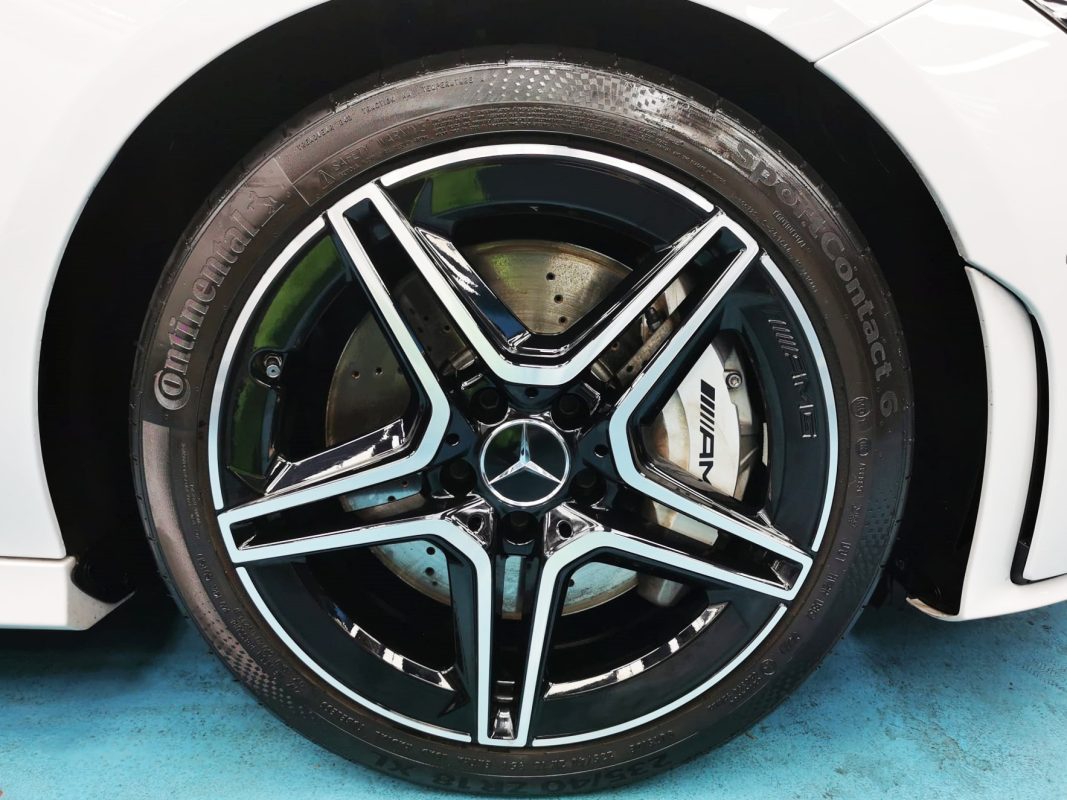 The Mercedes-Benz AMG CLA35, finished and ready for collection.