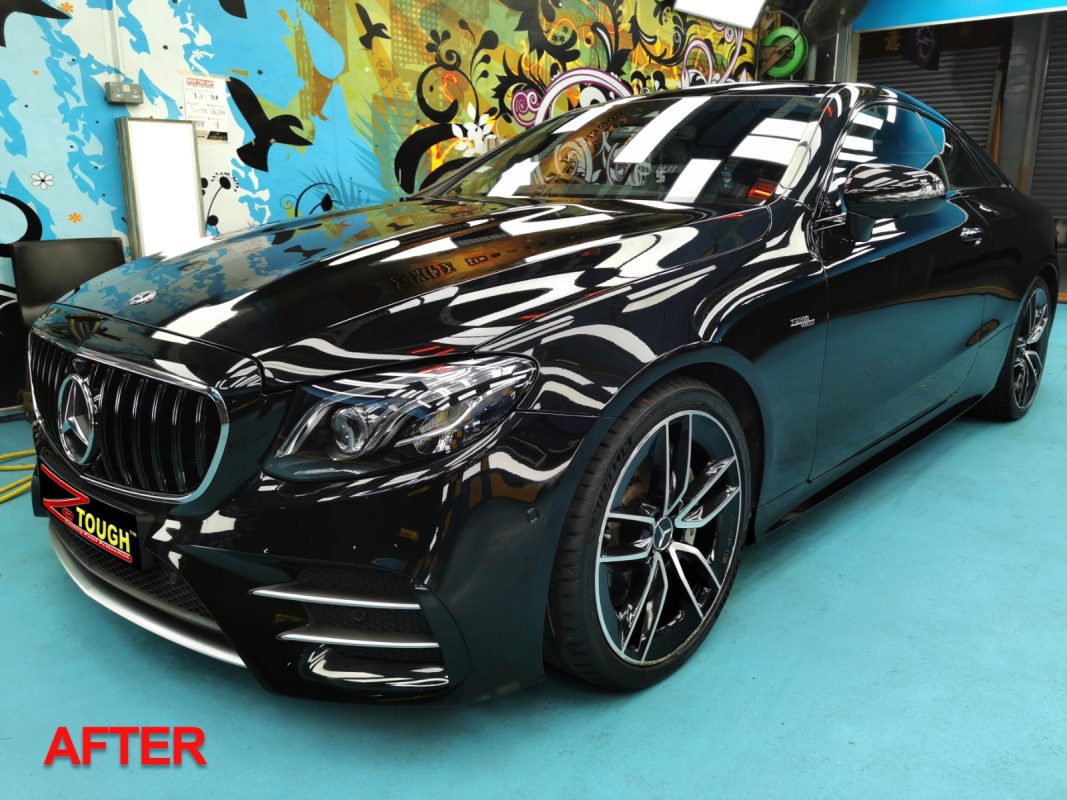 The Mercedes-Benz AMG E53 after the full respray.