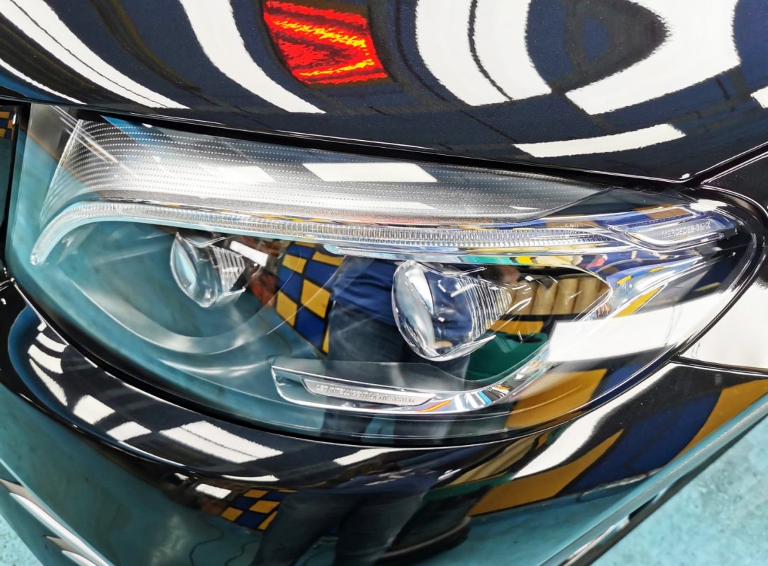 The GLC43's coated paintwork showing clean reflections.