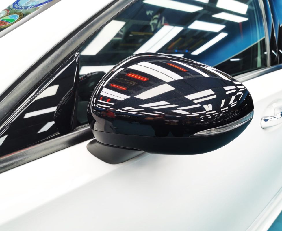 Side panel of the AMG 35 with the ceramic finish locked in.