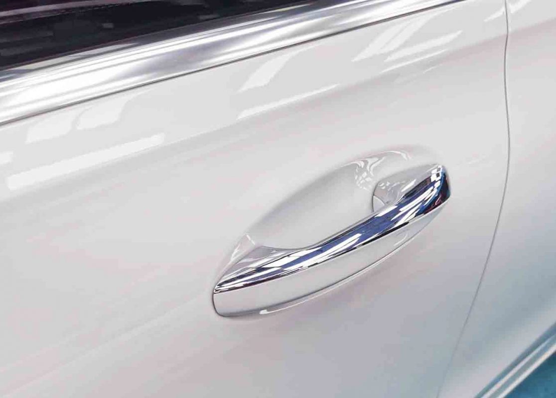 Front three-quarter view of the B180 after coating.