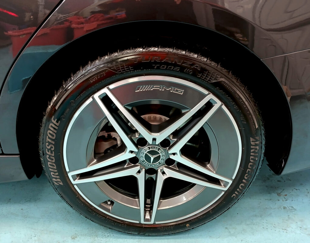 The Mercedes-Benz C180, finished and ready for collection.