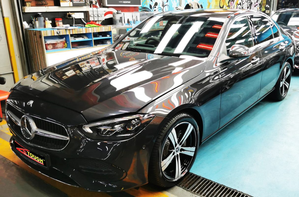 A Mercedes-Benz C180, finished and ready for collection.