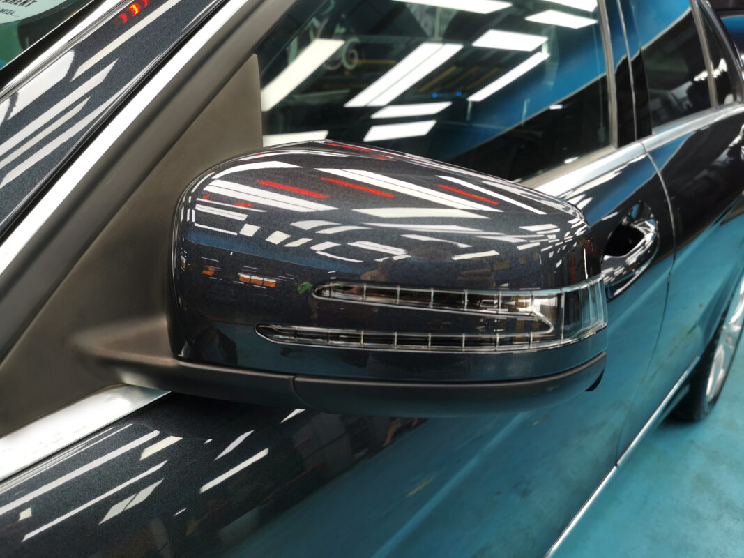 Before: the Mercedes-Benz C180 at the start, paintwork faded and marked.
