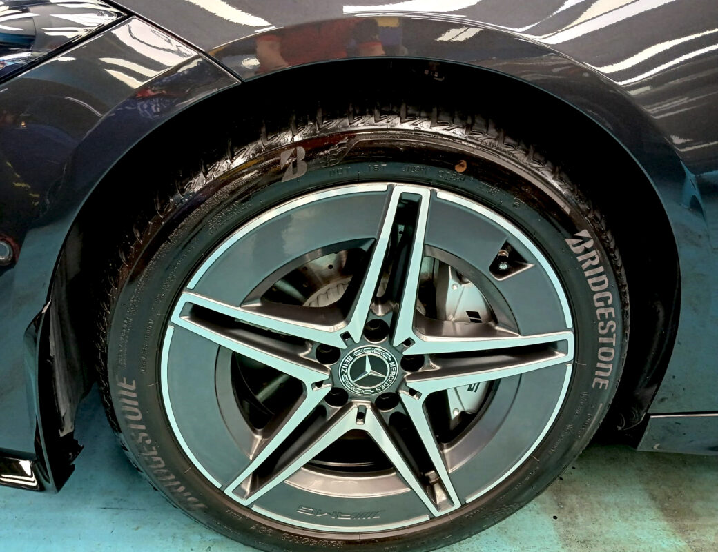 The Mercedes-Benz C180, finished and ready for collection.