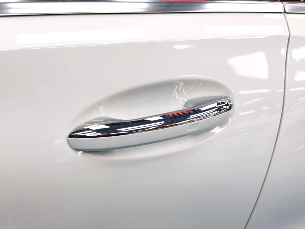 Front three-quarter view of the Mercedes-Benz C180 after coating.