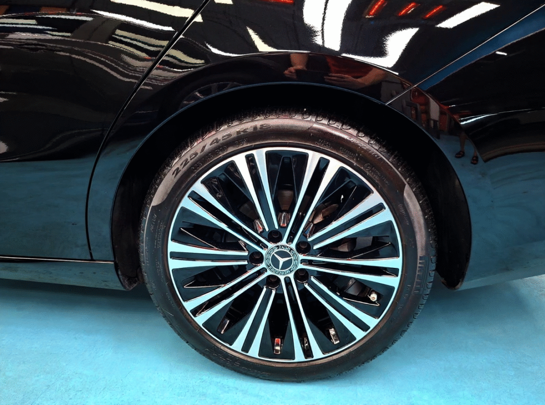 The Mercedes-Benz CLA180, finished and ready for collection.