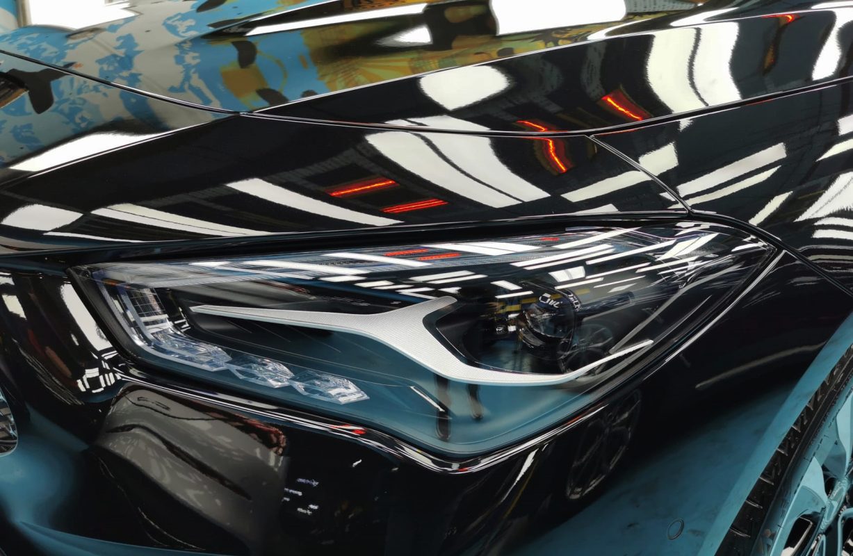 The CLA180's coated paintwork showing clean reflections.