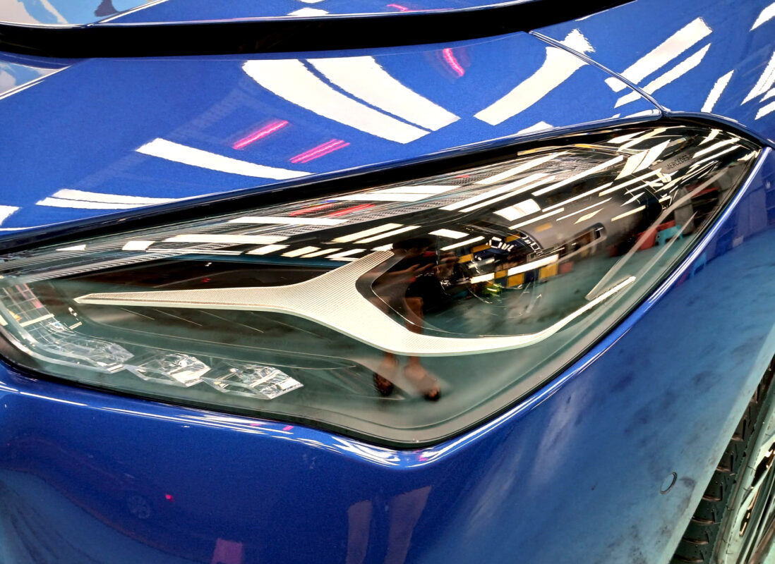 The CLA180's coated paintwork showing clean reflections.