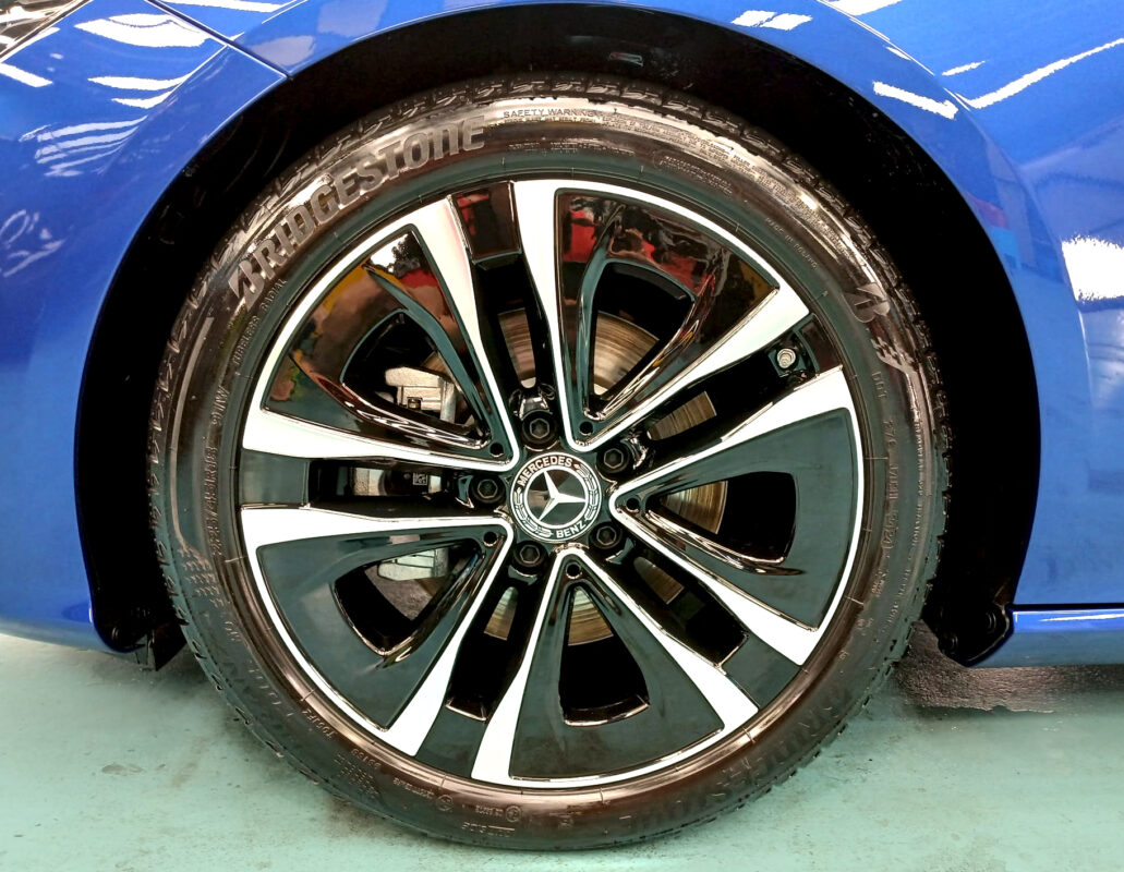 The Mercedes-Benz CLA180, finished and ready for collection.