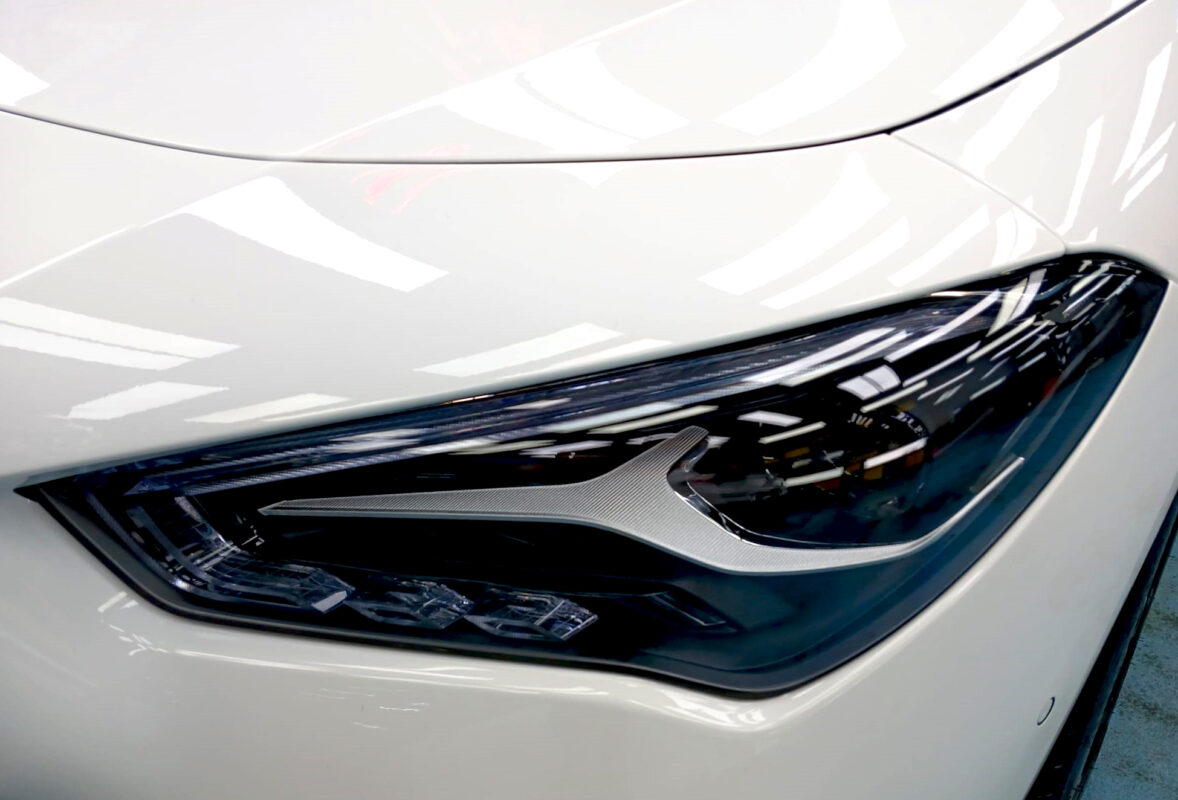 The CLA180's coated paintwork showing clean reflections.