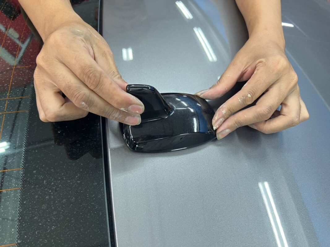 Trim and components off the CLA180 during the strip-down phase.