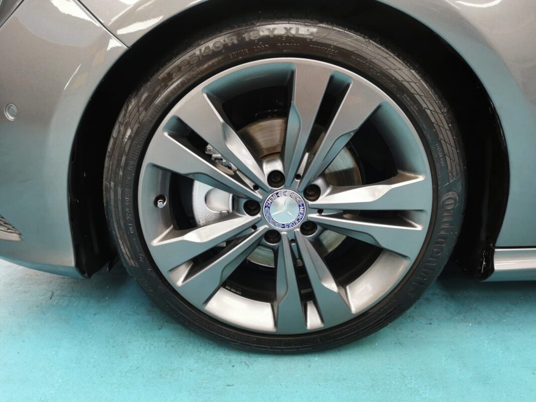 After: the CLA180 fully resprayed to a clean, even gloss finish.
