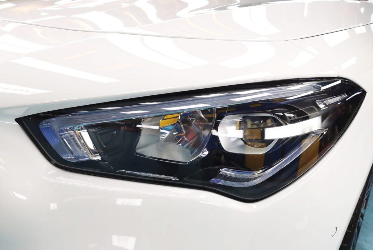 The CLA180's coated paintwork showing clean reflections.