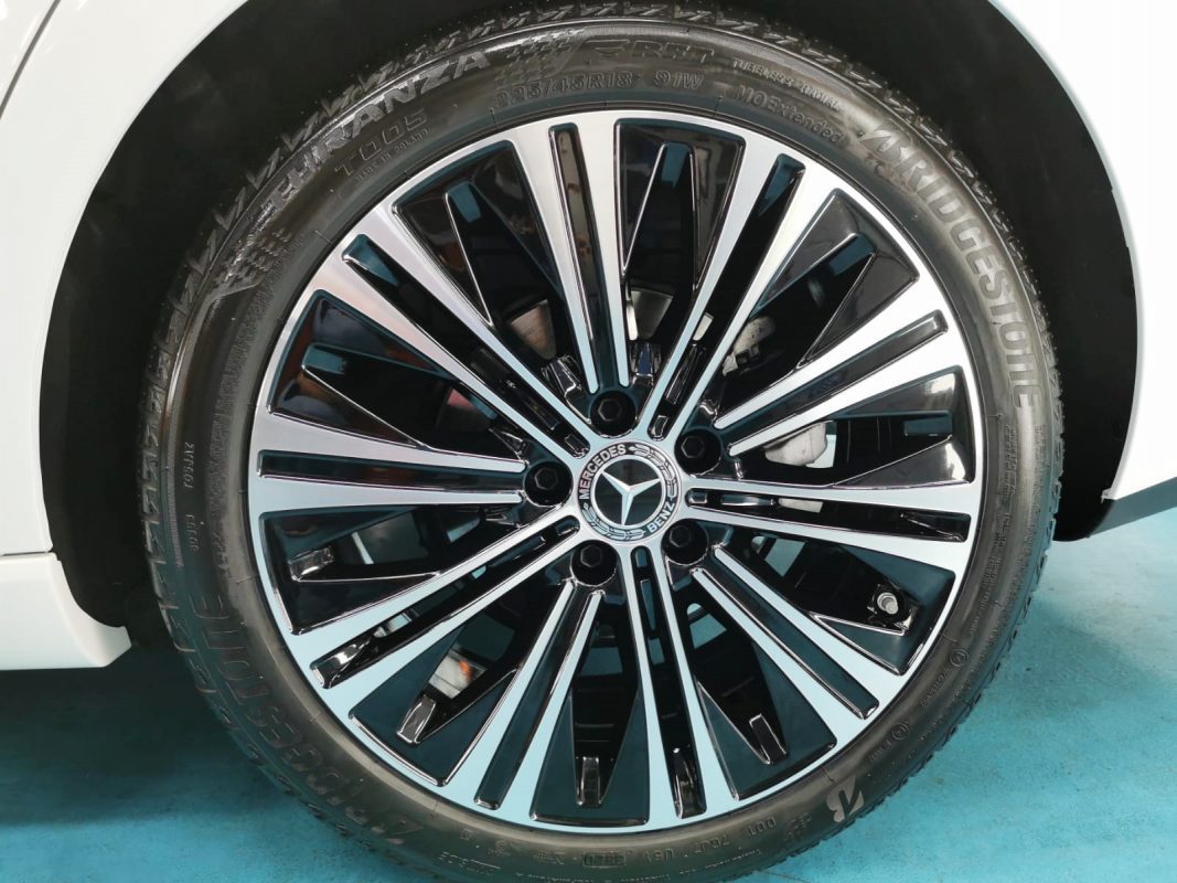 The Mercedes-Benz CLA180, finished and ready for collection.