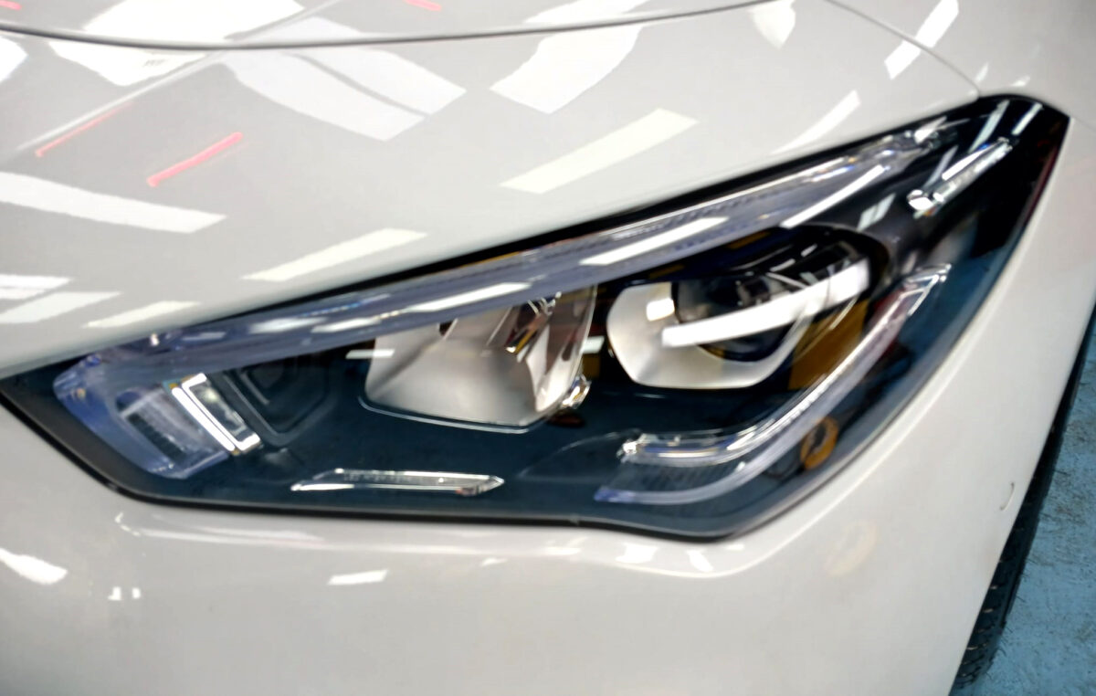 The CLA180's coated paintwork showing clean reflections.