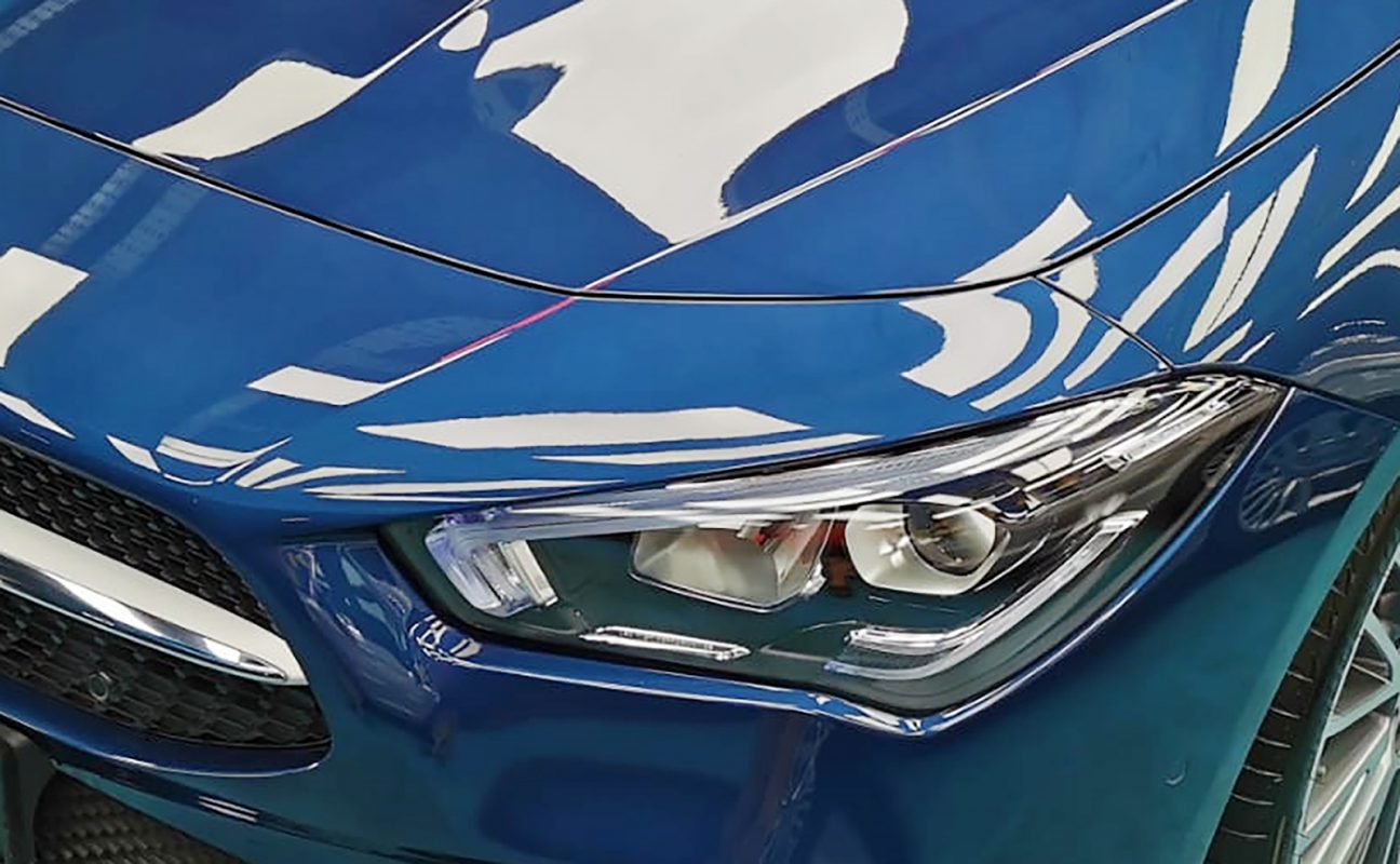 The CLA180's coated paintwork showing clean reflections.