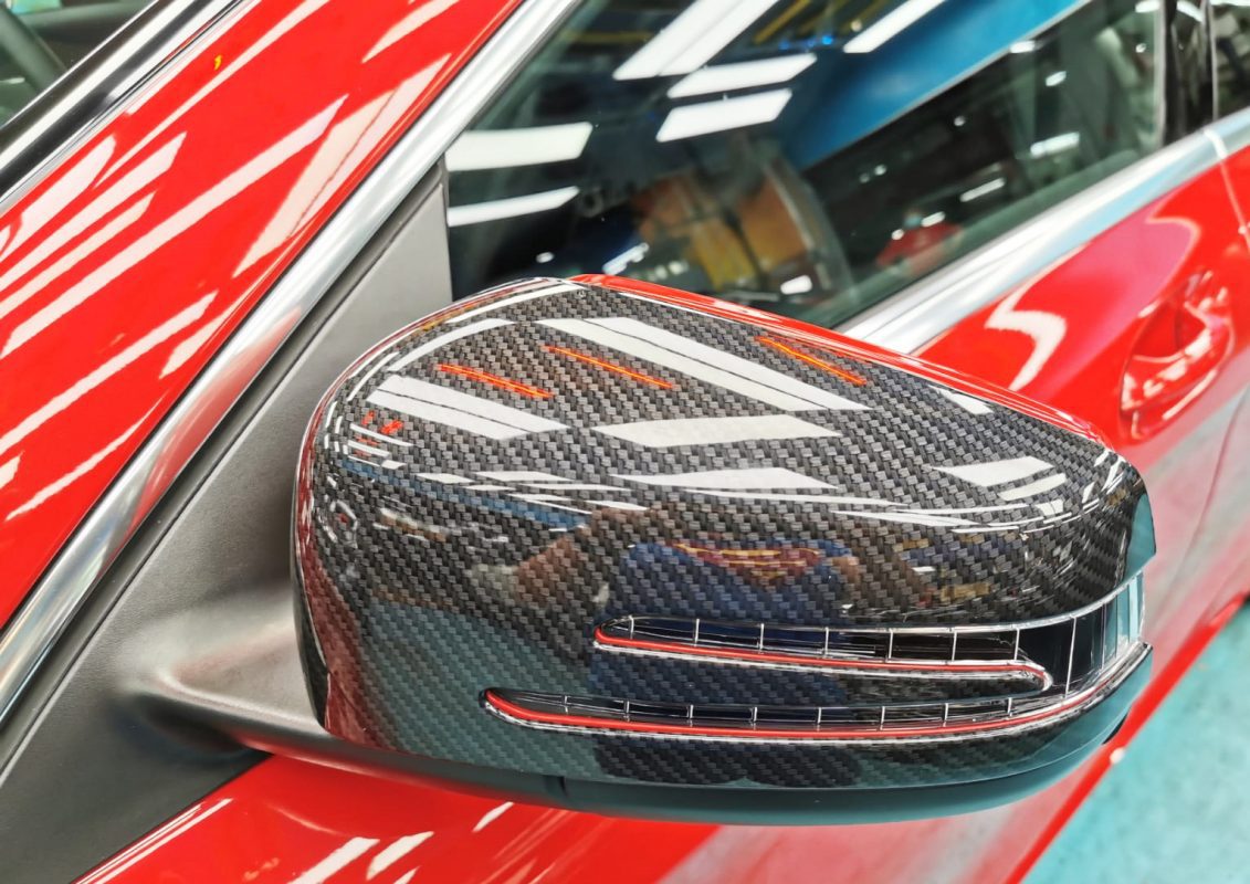 Side panel of the Mercedes-Benz CLA180 with the ceramic finish locked in.