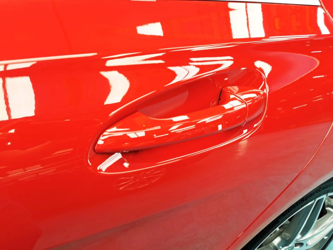 Front three-quarter view of the CLA180 after coating.