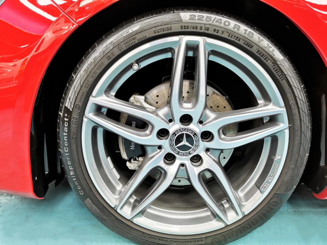 The Mercedes-Benz CLA180, finished and ready for collection.