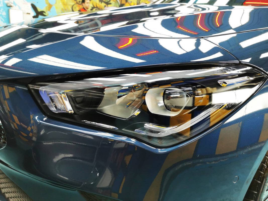 The CLA180's coated paintwork showing clean reflections.