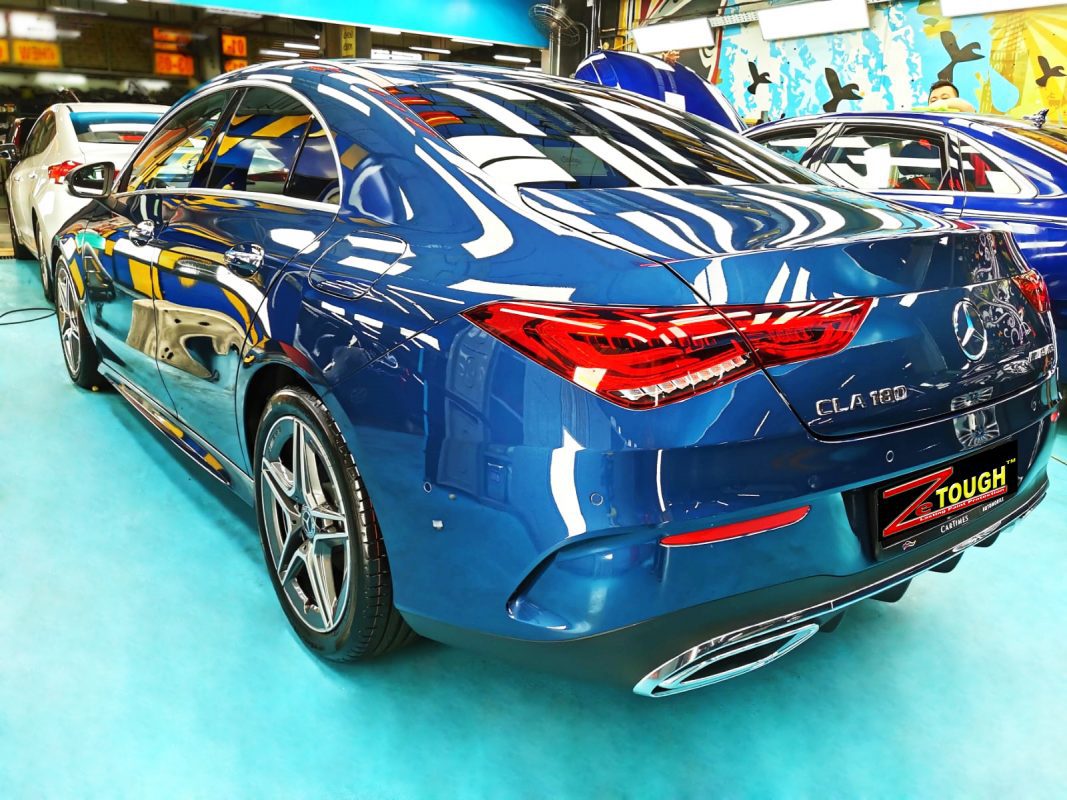 Front three-quarter view of the CLA180 after coating.