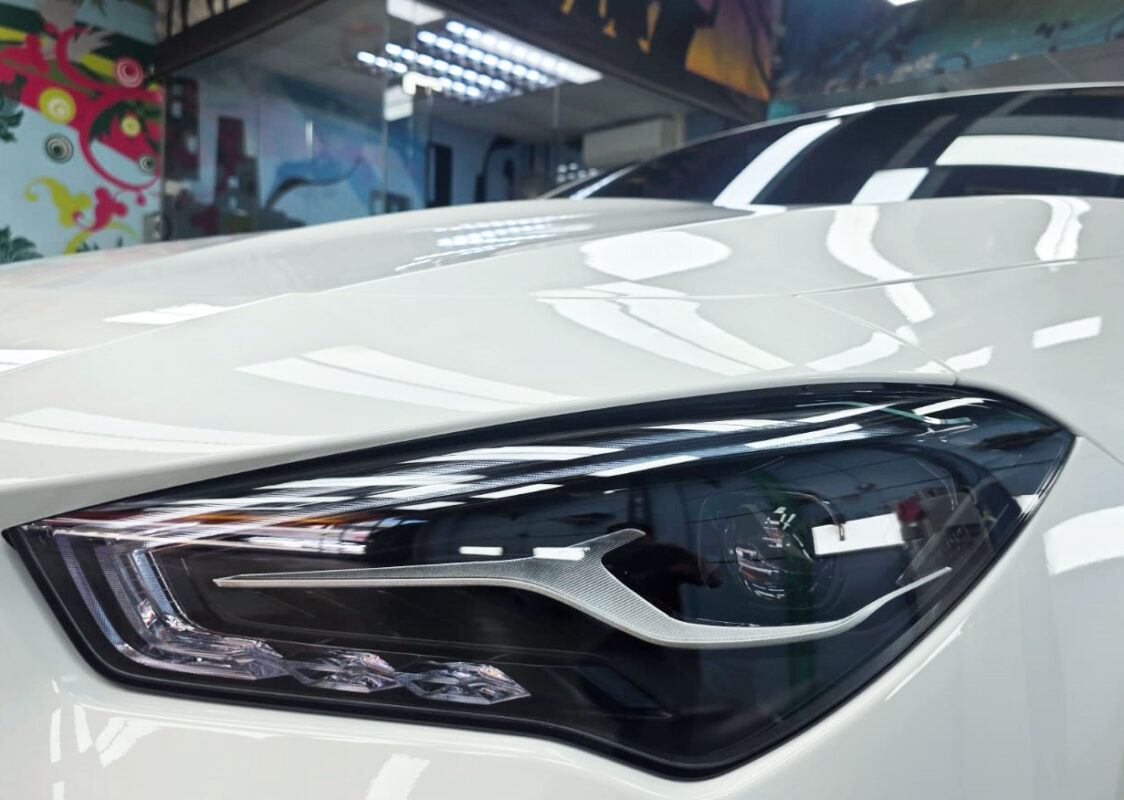 The CLA35's coated paintwork showing clean reflections.