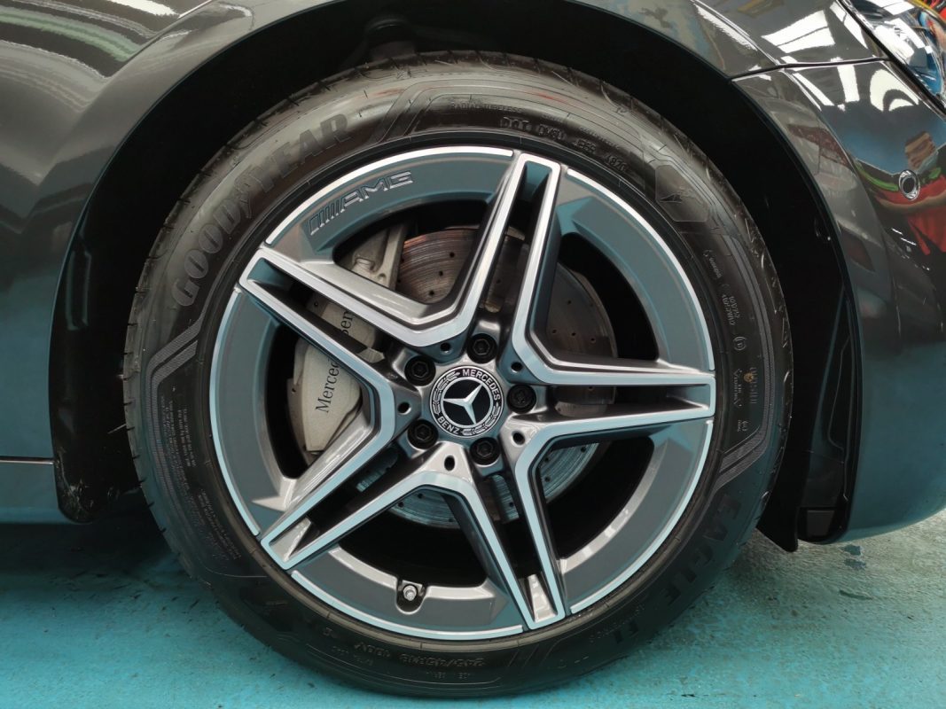 The Mercedes-Benz E200 AMG, finished and ready for collection.