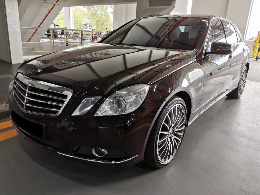The Mercedes-Benz E200 as it arrived at Revol Carz before the respray.