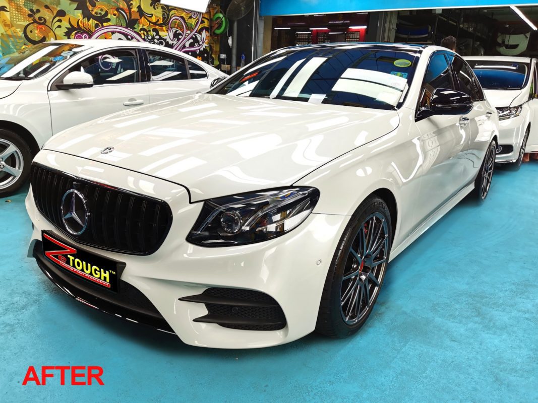 The Mercedes-Benz E200 after the full respray.