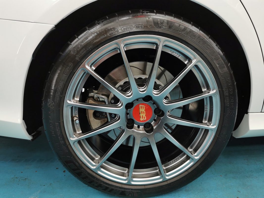 The Mercedes-Benz E200 ready for collection after the respray.