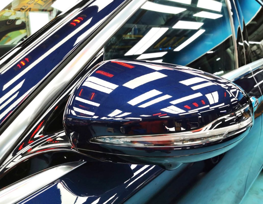 Front three-quarter view of the coated E200K.
