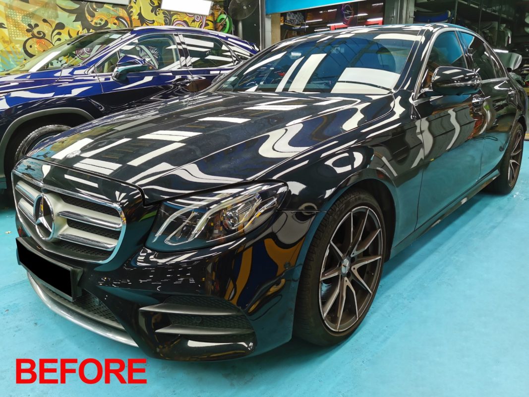 The Mercedes-Benz E220d after the full respray.
