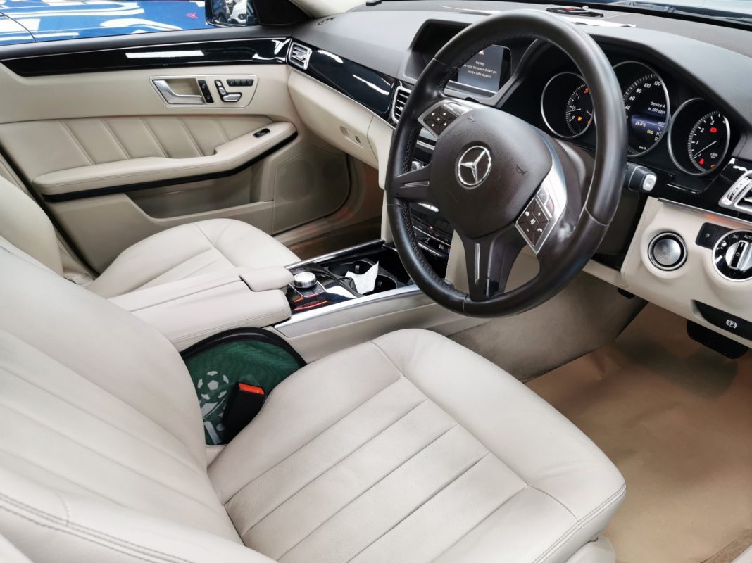 A finished detail of the resprayed E250.