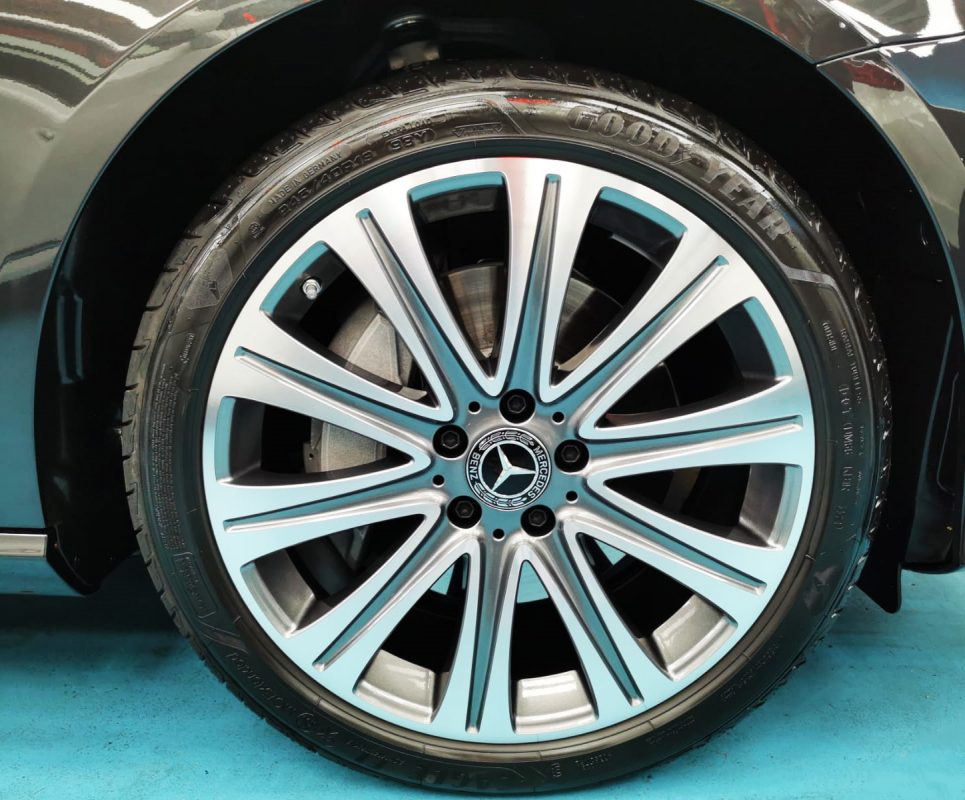 The Mercedes-Benz E300e, finished and ready for collection.