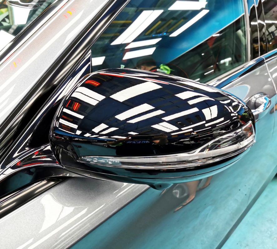 Front three-quarter view of the coated E53.