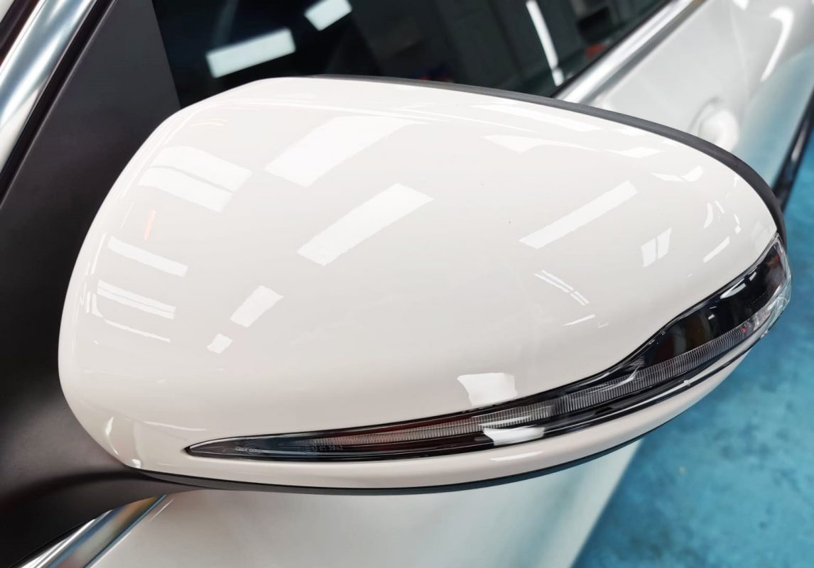 Front three-quarter view of the GLA 180 after coating.